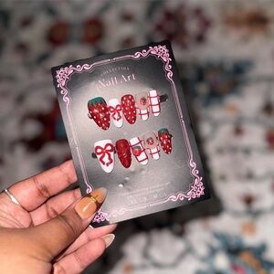 Strawberry Nail Art Set - Red and White